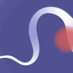 Graphic illustration of spermatozoon wincing in pain.